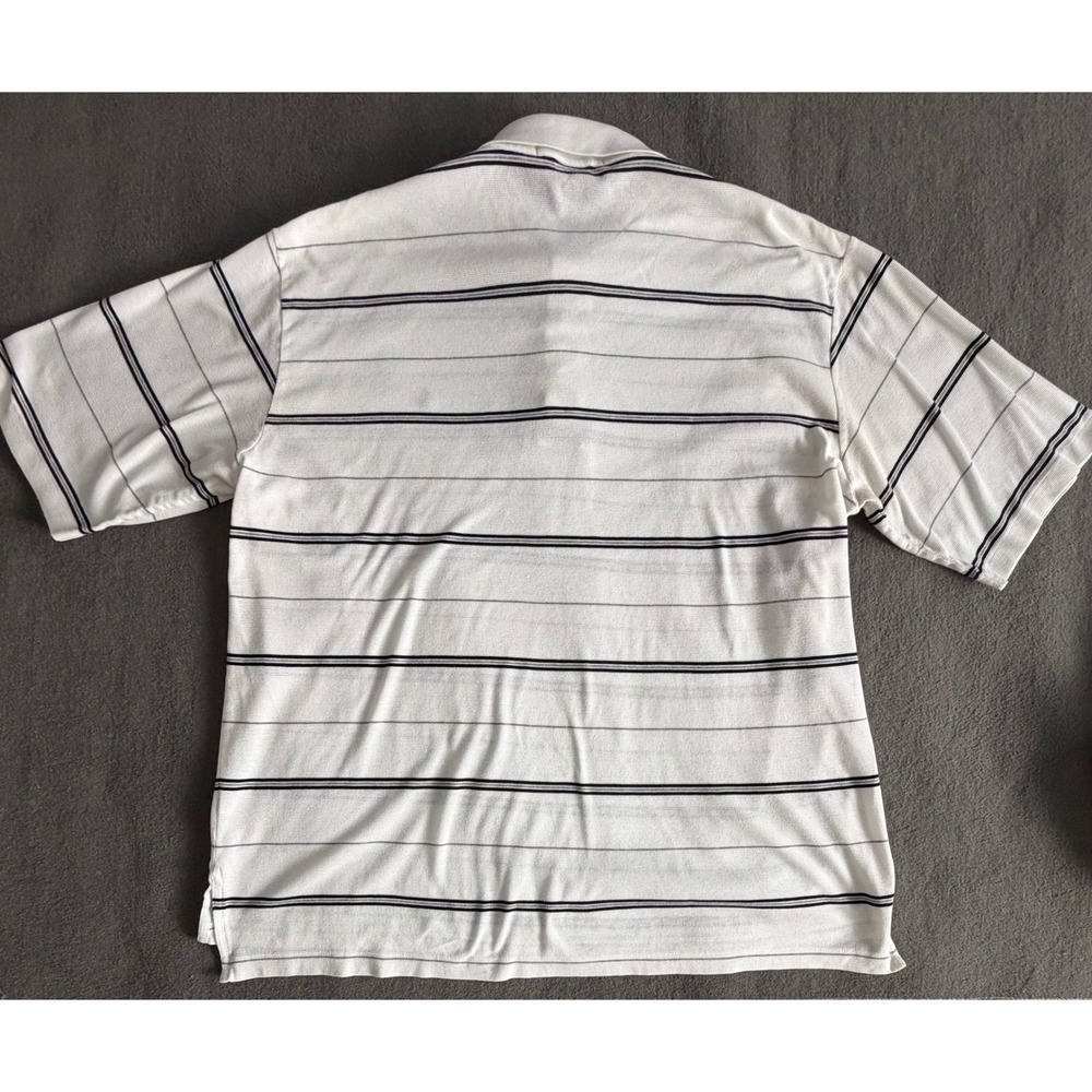 Polo Golf Ralph Lauren Mens Large White/Black Striped Pima Cotton Polo Shirt EUC - Picture 3 of 9